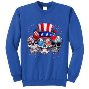 Skull Sunglasses Firework American Flag Funny 4th Of July Great Gift Sweatshirt