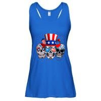 Skull Sunglasses Firework American Flag Funny 4th Of July Great Gift Ladies Essential Flowy Tank