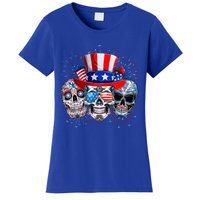 Skull Sunglasses Firework American Flag Funny 4th Of July Great Gift Women's T-Shirt