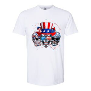 Skull Sunglasses Firework American Flag Funny 4th Of July Great Gift Softstyle CVC T-Shirt