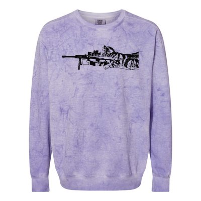 Scout Snipurr Funny Cat Sniper Colorblast Crewneck Sweatshirt