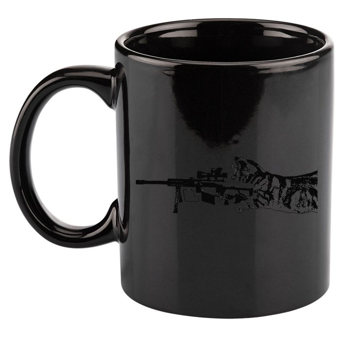Scout Snipurr Funny Cat Sniper 11oz C Handle Ceramic Mug