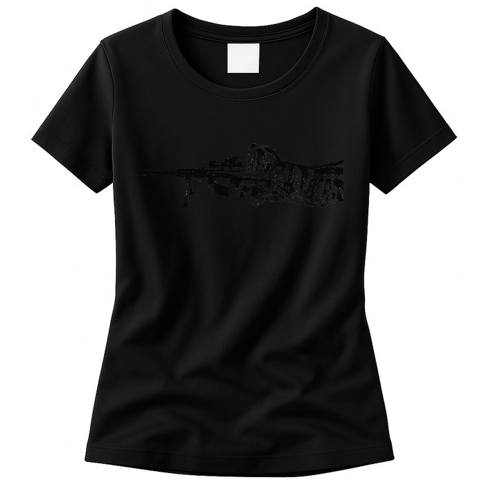 Scout Snipurr Funny Cat Sniper Womens T-Shirt