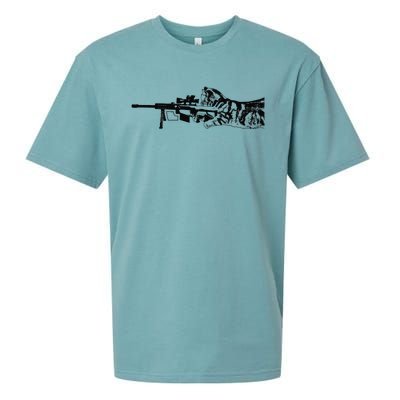 Scout Snipurr Funny Cat Sniper Sueded Cloud Jersey T-Shirt