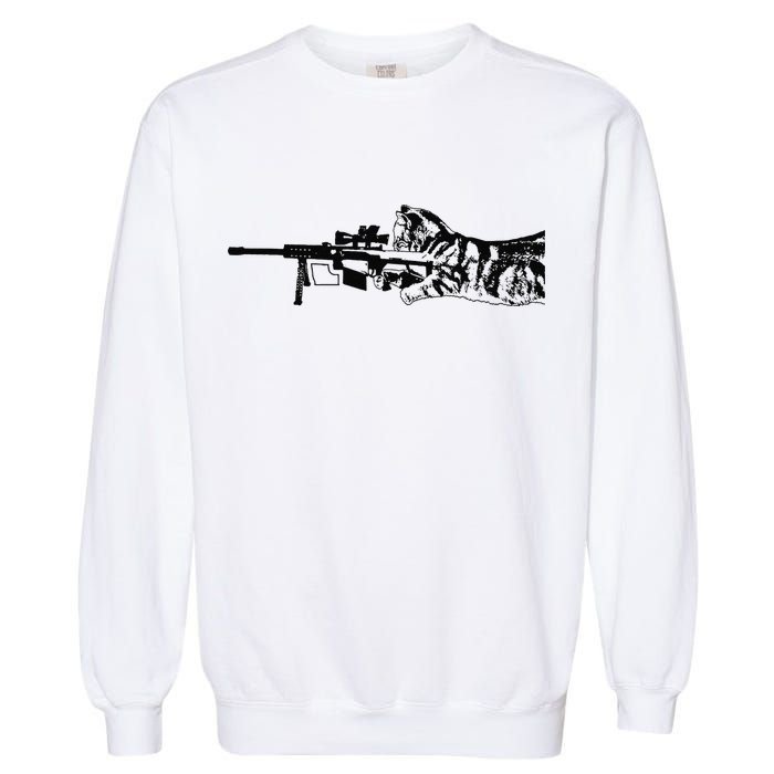 Scout Snipurr Funny Cat Sniper Garment-Dyed Sweatshirt