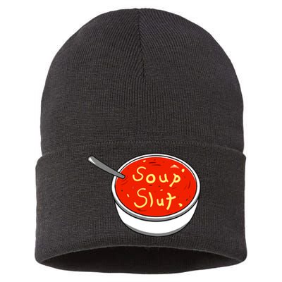 Soup Slut Funny Soup Graphic Saying Sustainable Knit Beanie