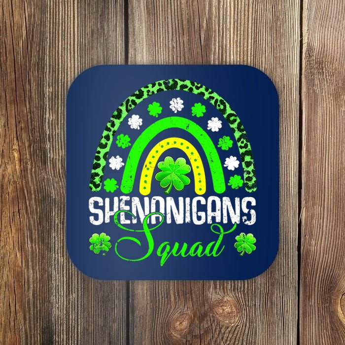 Shenanigans Squad Funny St Patricks Day Costume Rainbow Gift Coaster