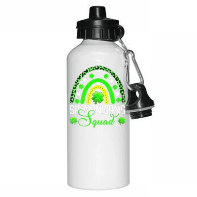 Shenanigans Squad Funny St Patricks Day Costume Rainbow Gift Aluminum Water Bottle 