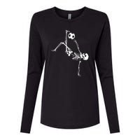 Skeleton Soccer Funny Womens Cotton Relaxed Long Sleeve T-Shirt