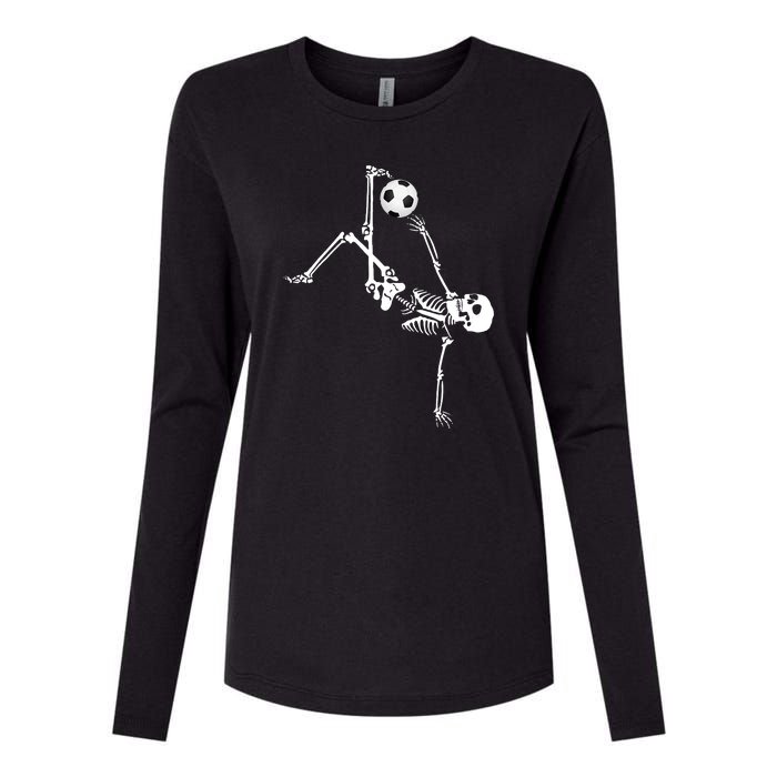 Skeleton Soccer Funny Womens Cotton Relaxed Long Sleeve T-Shirt