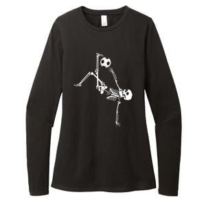 Skeleton Soccer Funny Womens CVC Long Sleeve Shirt