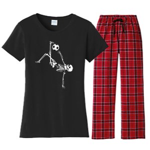 Skeleton Soccer Funny Women's Flannel Pajama Set