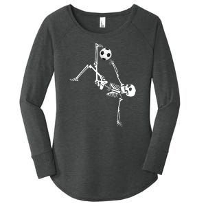 Skeleton Soccer Funny Women's Perfect Tri Tunic Long Sleeve Shirt