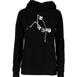 Skeleton Soccer Funny Womens Funnel Neck Pullover Hood