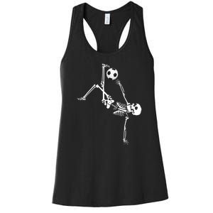 Skeleton Soccer Funny Women's Racerback Tank