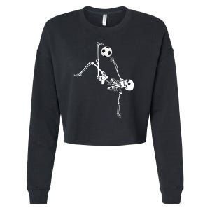 Skeleton Soccer Funny Cropped Pullover Crew