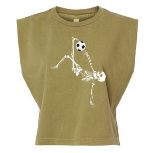 Skeleton Soccer Funny Garment-Dyed Women's Muscle Tee