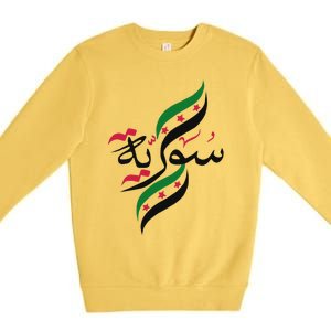 Syriafree Syria Flag Syrian. Premium Crewneck Sweatshirt