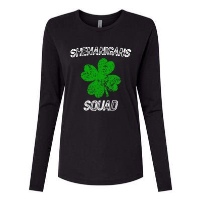 Shenanigans Squad Funny st patrick green saint irish  Womens Cotton Relaxed Long Sleeve T-Shirt