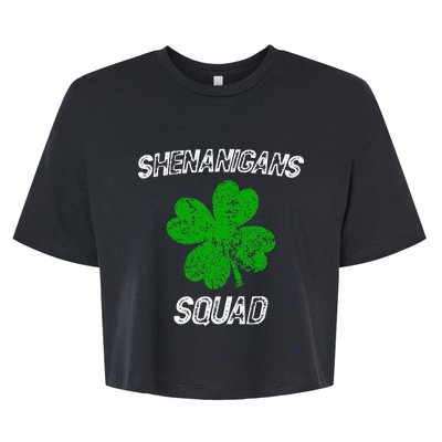 Shenanigans Squad Funny st patrick green saint irish  Bella+Canvas Jersey Crop Tee