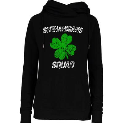 Shenanigans Squad Funny st patrick green saint irish  Womens Funnel Neck Pullover Hood