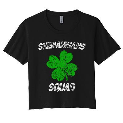 Shenanigans Squad Funny st patrick green saint irish  Women's Crop Top Tee