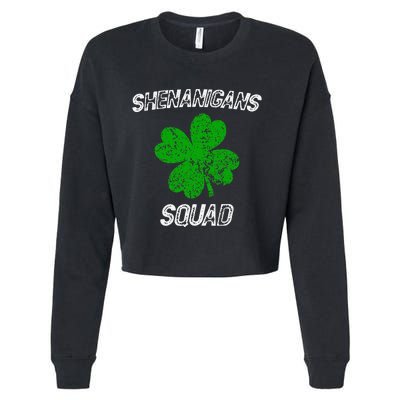 Shenanigans Squad Funny st patrick green saint irish  Cropped Pullover Crew