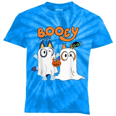 Spooky Season Funny Ghost Booey Halloween Kids Tie-Dye T-Shirt