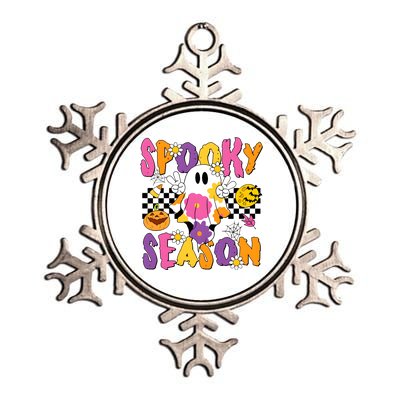 Spooky Season Floral Ghost Flower Halloween Cute Metallic Star Ornament