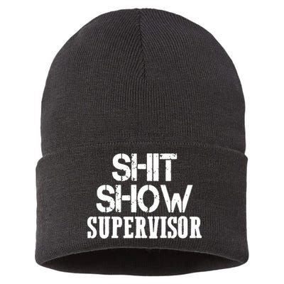 ShitShow Supervisor Funny Tee Sustainable Knit Beanie