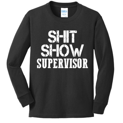 ShitShow Supervisor Funny Tee Kids Long Sleeve Shirt