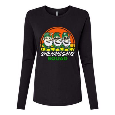 Shenanigans Squad Funny Gnomes st patrick green irish Womens Cotton Relaxed Long Sleeve T-Shirt