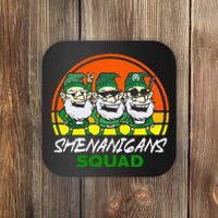 Shenanigans Squad Funny Gnomes st patrick green irish Coaster