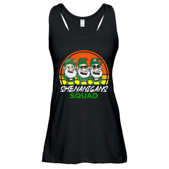 Shenanigans Squad Funny Gnomes st patrick green irish Ladies Essential Flowy Tank