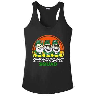 Shenanigans Squad Funny Gnomes st patrick green irish Ladies PosiCharge Competitor Racerback Tank