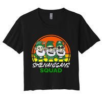 Shenanigans Squad Funny Gnomes st patrick green irish Women's Crop Top Tee