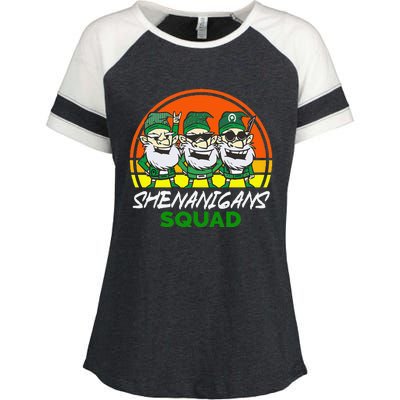 Shenanigans Squad Funny Gnomes st patrick green irish Enza Ladies Jersey Colorblock Tee