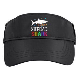 Stepdad Shark Family Cool Autism Awareness Gift Adult Drive Performance Visor