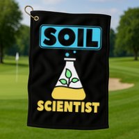 Soil Scientist Farmer Soil Science Agriculturists Funny Gift Golf Towel