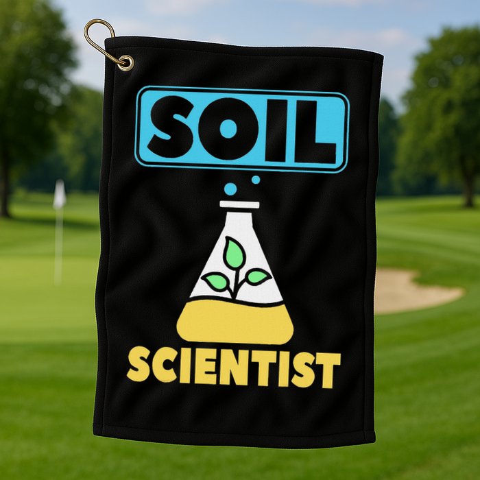 Soil Scientist Farmer Soil Science Agriculturists Funny Gift Golf Towel