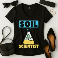 Soil Scientist Farmer Soil Science Agriculturists Funny Gift Women's V-Neck T-Shirt
