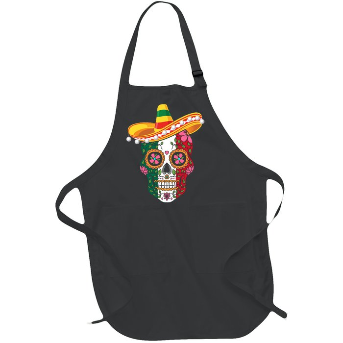 SUGAR SKULL FUNNY CINCO DE MAYO T Full-Length Apron With Pockets