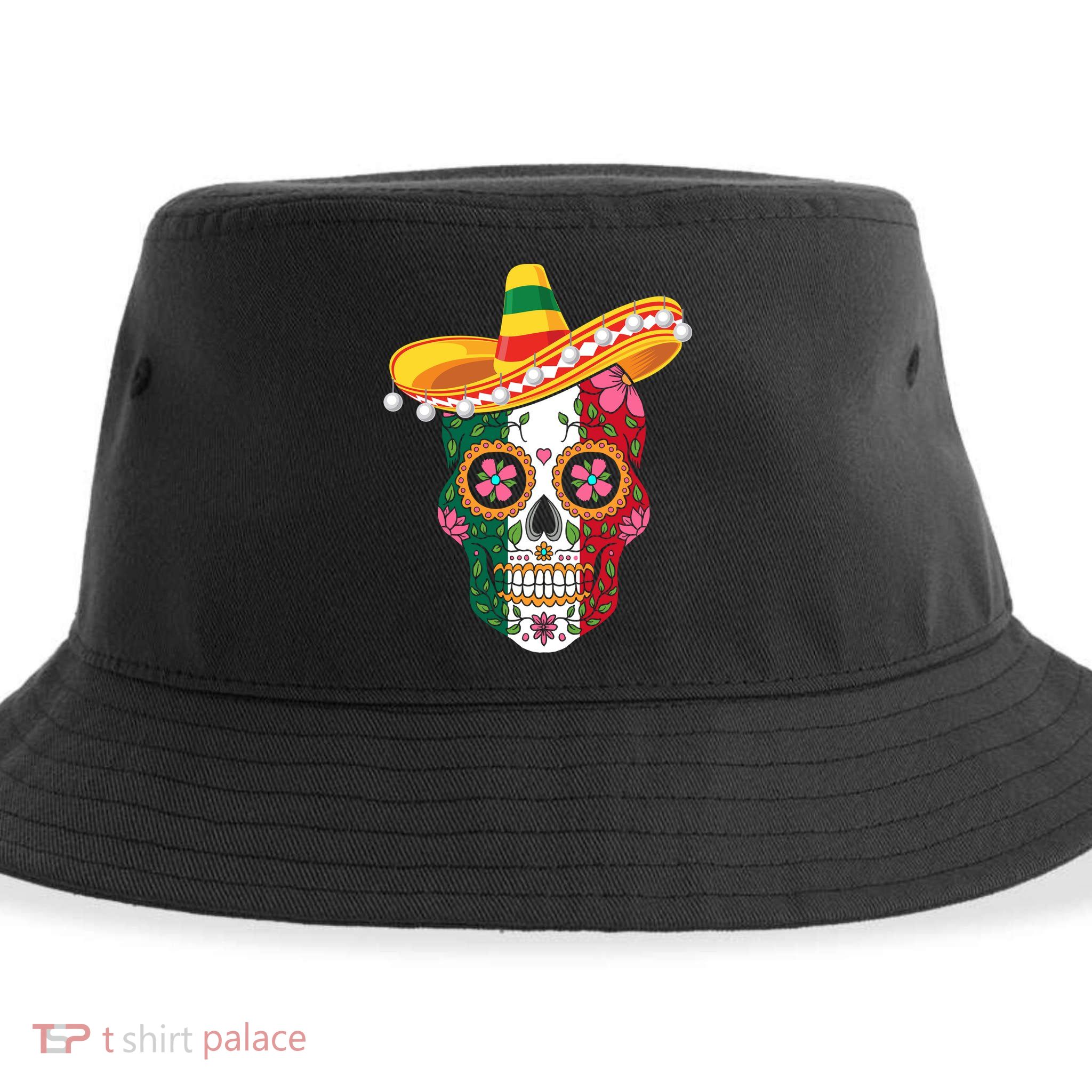 SUGAR SKULL FUNNY CINCO DE MAYO T Sustainable Bucket Hat