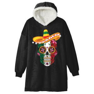 SUGAR SKULL FUNNY CINCO DE MAYO T Hooded Wearable Blanket