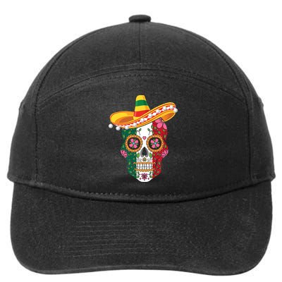 SUGAR SKULL FUNNY CINCO DE MAYO T 7-Panel Snapback Hat