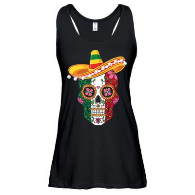 SUGAR SKULL FUNNY CINCO DE MAYO T Ladies Essential Flowy Tank