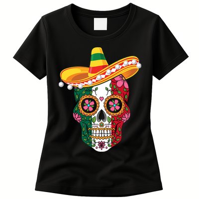 SUGAR SKULL FUNNY CINCO DE MAYO T Womens T-Shirt