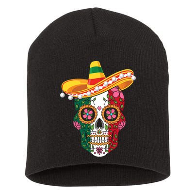 SUGAR SKULL FUNNY CINCO DE MAYO T Short Acrylic Beanie