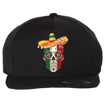SUGAR SKULL FUNNY CINCO DE MAYO T Wool Snapback Cap