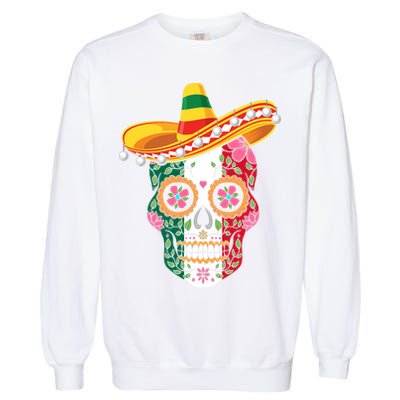 SUGAR SKULL FUNNY CINCO DE MAYO T Garment-Dyed Sweatshirt